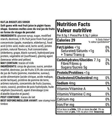 Katja Vegan Sweet Soft Gummies with Real Fruit Juices in Pig Faces (Biggetjes) 500 grams - Buy Online on GoSupps.com