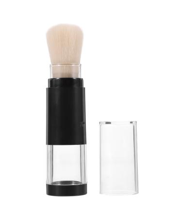 DOITOOL Retractable Blush Brush with Refillable Loose Powder Bottle Jars Portable Face Liquid Brush with Cover for Color Highlight Contour Blush Powder Cosmetics