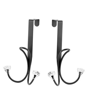 CIYODO 2pcs Hangers Towel Hook Over Door Clothes Hanger Rack Door Organizer Hook Hat Hooks Back Mount Blush Black 17.00X9.00X8.00CM