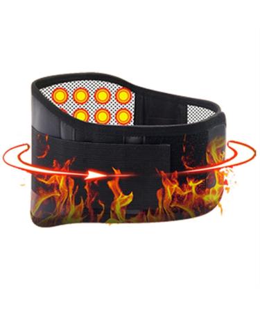 Adjustable self-heated waist belt lumbar support back-waist support double banded faja lumbar spine men and women waist pain relief (color: black size: black L