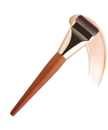 Foundations Brush Makeup Brushes Straight Ergonomic Wooden Handle Make Up Brushes with Thin Wide and Dense Brush Hair Washable Reusable 6.3in Liquid Foundations Brush.