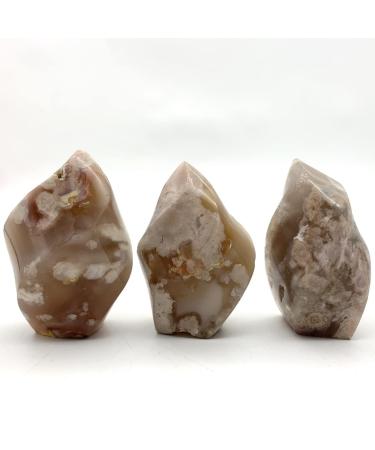 Natural Crystal Natural Cherry Blossom Agate Snowflake Quartz Flame Stones Crystal Display Gem Stones Gifts Decor Minerals ERBDRGAZ (Size : 170-250grams)