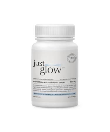 Just Glow Alpha Lipoic Acid 600mg 120 Capsules - Highly Stable DL-ALA Form of Antioxidant