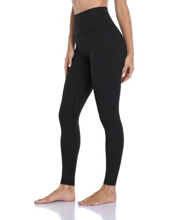 HeyNuts Essential Full Length Yoga Leggings, Women's High Waisted Workout Compression Pants 28'' Medium Black