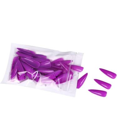 dijiusidy 1 Set Press on Nails Almond Fingernails Stick Solid Color Full Cover Art Decals Salon Supplies DIY Decorations No.5 Violets - Buy Online on GoSupps.com
