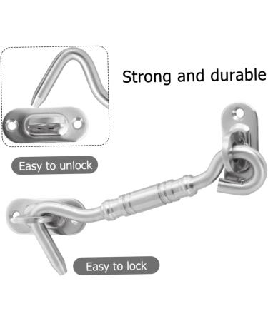 Alipis 2 Pcs Door and Window Hook Heavy Duty Hook Ceiling Hooks Heavy Duty Buckle Hook with Screws Hardware 10.6X3.5CM Silver - Buy Online on GoSupps.com