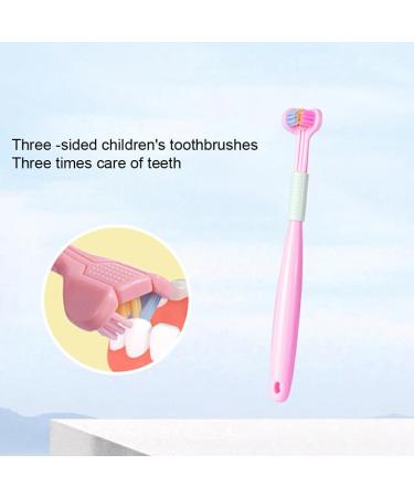 Shop Auklopvzz Three-Sided Toothbrush for Kids - Fun & Effective Tooth Cleaning | A22 Peach Pink - Buy Online on GoSupps.com