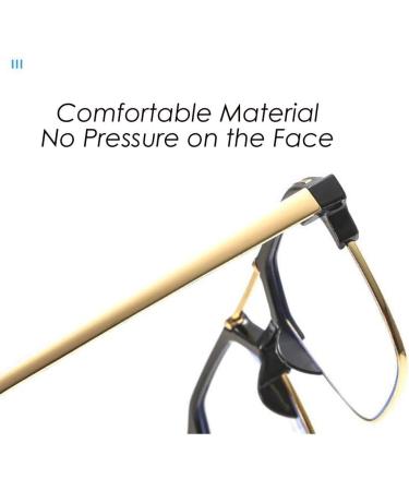 Stylish Double Bridge Half Frame Reading Glasses for Women & Men | Blue Light Blocking Computer Readers 1.5x Gold - Shop Now! - Buy Online on GoSupps.com