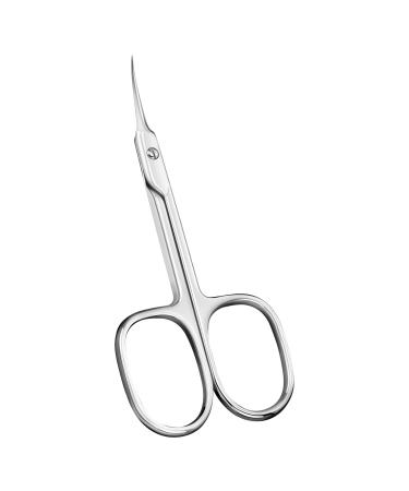 Anrui nail shaver skin scissors extra fins made of stainless steel with curved cut surface sharp manicure skin scissors for precise removal of the nail skin dead skin silver