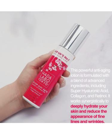 Hada Labo Tokyo Anti-Ageing Super Hydrator Lotion - Super Hyaluronic Acid, Collagen & Retinol - 150ml (Pack of 1) - Buy Online on GoSupps.com