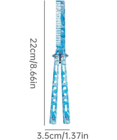 beautymics Manicure tackle Comb Trainer Stainless Steel Unsharpened Slice Butterfly Training Comb for Beginner Aqua Blue - Buy Online on GoSupps.com
