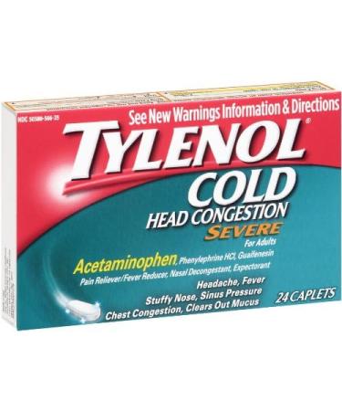 Tylenol Cold Congestion Caplets 24 Count - Pack of 48 | Fast Relief for Cold Symptoms - Buy Online on GoSupps.com