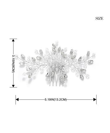Crystal Bride Wedding Hair Comb - Silver Rhinestone Bridal Hair Piece for Women & Girls - Buy Online on GoSupps.com