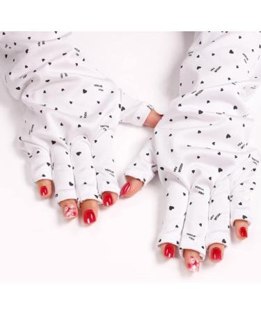 Moisturising Gloves UPF 50+ Manicure Gloves Anti UV Shield Gloves for Gel Nail Lamp Nail Art Fingerless Glove for Manicure Dryer Long 11.5x40 cm - Buy Online on GoSupps.com