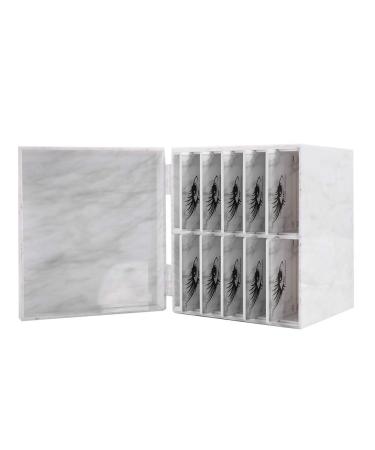 Amber Lash Acrylic Storage Box Organizer - 10 Layer Eyelash Extension Tool - Faux Marble Grafting Glue Pallet Holder for International Shipping - Buy Online on GoSupps.com