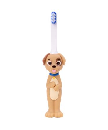 Kids Manual Toothbrush 2-10 Year Old - Petey The Puppy for Kids | Soft Bristles - Gentle on Gums | Large Handle Easy Grip for Small Hands | Bonus Replaceable Brush Head