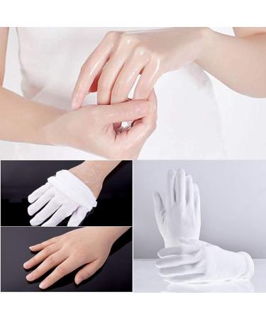 JJ PRIME - White Cotton Moisturising Gloves for Women | Cotton Gloves for Dry Hands | Overnight Gloves for Dry Hands | Breathable Moisture Gloves for Hands Dry Cracked Skin 1 Pair White - Buy Online on GoSupps.com