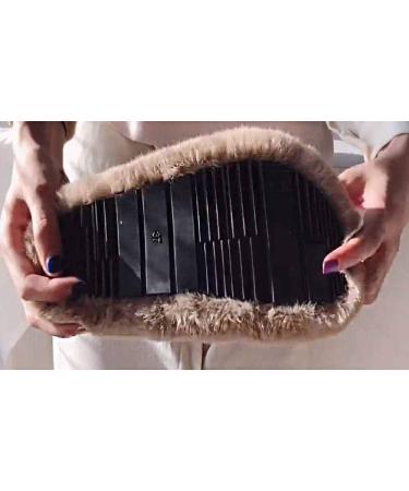 Ladies Outdoor Slippers Fur Slippers Woman Shoes Comfortable Ultra-Soft Vogue Ladies Flip Flops Flat-Soled Outdoor Anti-Skid Rubber Sole Casual Plush Shoes Furry Indoor Slides (B 25CM) - Buy Online on GoSupps.com