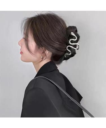 Snake Hair Clips Claw for Women Girl Silver Hair Barrette clips Gothic French Barrettes Snap Hair Clips Strong Hold Fashion Hair Accessories for Women Girls Metal Hair Clip for Thick Thin Hair - Buy Online on GoSupps.com