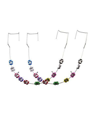 1 Pair of Temporary Tooth Decoration Teeth Retainer Practical Brackets para Dientes Sturdy Retenedores de Dientes Ortodoncia Props for Dental Students to Practice (Mixed colours)