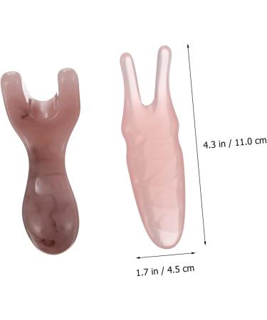 Beavorty 2-Piece Massager Set - Pumpkin Leaf Bags & Acupressure Tools for Facial Gua Sha and Meridian Massage - Pink 11x4.5cm - Buy Online on GoSupps.com