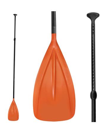 LBW SUP Paddle 3 Piece Stand Up Paddleboard Paddles Floating Portable Stand-up Paddle Oars Boat Paddle Board Accessories Adjustable Double Holes Lock Sturdy & Ergonomic for Surfing Beginner Orange