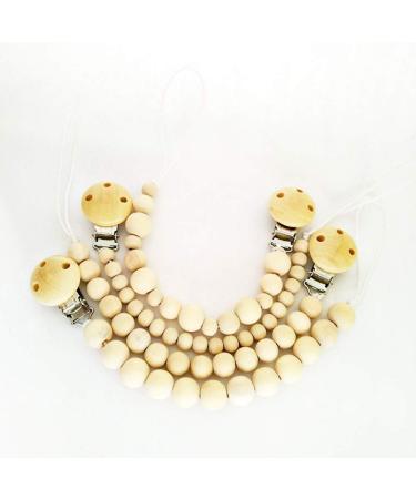 Ki Wednesday 16-Piece Natural Wood Pacifier Clip Set | High-Quality Metal & Wood Baby Accessories | 1.77x1.18 inch | 4 Colors Available - Buy Online on GoSupps.com