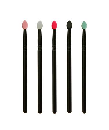 LORMAY 5 Pcs Silicone Eyeshadow Brushes. Professional Applicators for Glitter Shimmer Eyeshadow (Five Colors) Multi colors-1