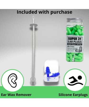 Super 31 Ultra Soft Foam Earplugs 60 Pair - 31 db Noise Reduction, Comfortable for Travel, Studying, Sleeping, Snoring, Concerts, Work, Construction - Green - Buy Online on GoSupps.com