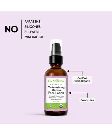 Sky Organics Youth Boost Marula Face Lotion - USDA Certified Organic, 2 fl. Oz - Buy Online on GoSupps.com
