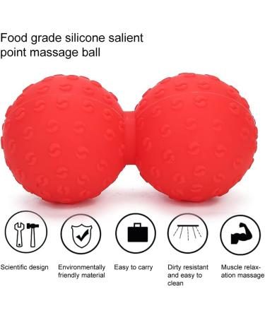 Ververt Touch Double Massage Ball | Leg Back & Shoulder Muscle Relaxation | Deep Tissue Massage & Yoga Fitness Ball | Red - Buy Online on GoSupps.com