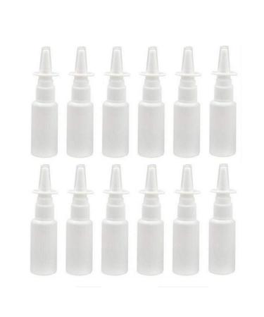 VASANA 12PCS Spray Bottle Refillable Plastic Mist Nose Nasal Pump Spray Containers for Essential Oils Saline Water Wash Applications Irrigation 10ml/0.34oz