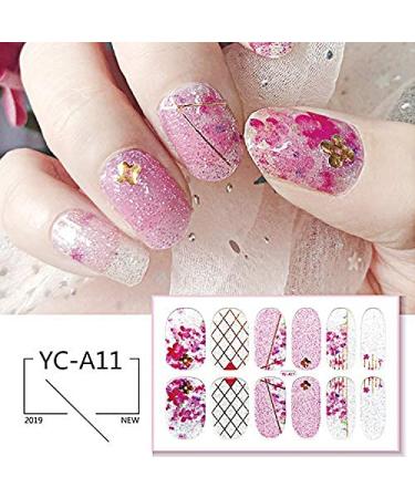 14 Sheets Gradient Nail Polish Stickers - Multicolor Flower Series | Self-Adhesive Design Decal Strips with Nail File | Manicure Decoration Kit for Women & Girls - Buy Online on GoSupps.com