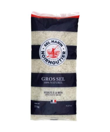Noirmoutier Coarse Salt 100% Natural Harvested by Hand 1Kg (lot of 3)