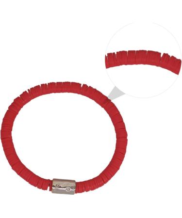 VALICLUD 3pcs Clay Bracelet Beaded Bracelet Bead Bracelet Rainbow Stretch Bracelet Wrist Ornament Polymer Bangles Elastic Polymer Handmade Pottery Miss Polymer Clay Popularity Bracelets 18X0.6cm Red - Buy Online on GoSupps.com