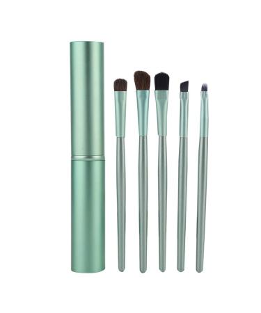 5pcs Portable Cosmetic Brushes Make Up Brush Set Eye Shadow Foundation Brush Set Make up Tool (green)