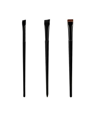 3pcs Eyebrow Eyeliner Brush Set Flat Thin Eyeliner Brush Beveled Precision Gel Eyeliner Brush Fine Angled Eye Brow Brush for Eyeshadow Eyelashes Eyebrows Eyeliner Eye Makeup Cosmetics