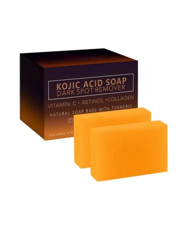 AOJUIGO Natural Turmeric Soap Pure Turmeric Handmade Soap for Face and Body Acne Corrector Blackhead Corrector Moisturizing Fades Fine Lines Firming Friendly (Type 3)