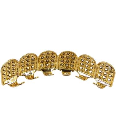 Shakven Gold Plated Hiphop Tooth Grillz Caps Hiphop Tooth with Rhinestones Copper Plated Gold Tooth Caps Party for Cosplay Costumes Portable Mouth Grillz Upper Fang - Buy Online on GoSupps.com