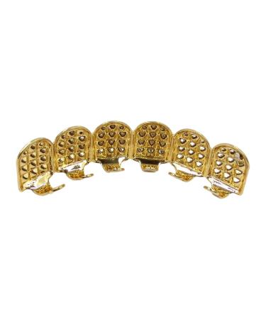 Buy Gilded Hip Hop Grillz Teeth - Shiny Rhinestone Tooth Caps for Cosplay & Parties | Premium Golden Grillz Set - Buy Online on GoSupps.com