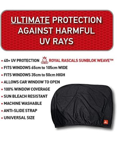 Royal Rascals Window Shade x2 - 40+ UV Protection Car Sun Shades for Babies & Children | Universal Fit Full Window Covers | Sun Shade Essentials for Baby - Buy Online on GoSupps.com