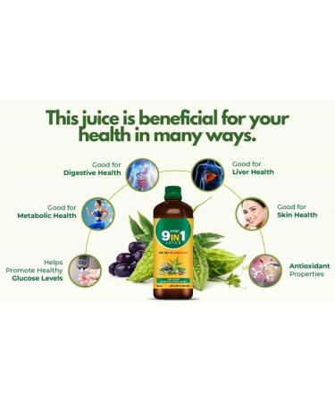 NN Vedic 9 in 1 Sugar Control Juice Sugar Level Balance Type 1 & 2 Glucose Regulator Insulin Management Neem Jamun Gudmar Diabetes Care Juice - 500ml - Buy Online on GoSupps.com