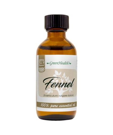 Fennel Essential Oil 2 fl oz (59 ml) Glass Bottle w/Glass Dropper 100% Pure Essential Oil GreenHealth