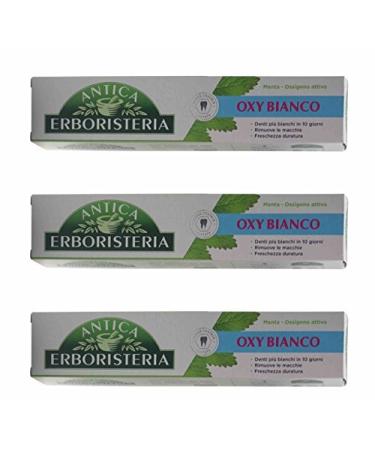 "Oxy Bianco" Whitening Toothpaste - 2.5 Fluid Ounces (75ml) Tubes (Pack of 3) Italian Import