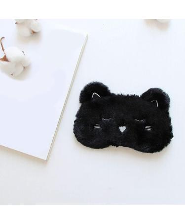 2pcs Cute Black Cat Sleeping Masks for Kids, Girls, and Women | Soft Plush Eye Mask Blindfold Cover | Ideal Eyeshade for Teens Girls - Buy Online on GoSupps.com
