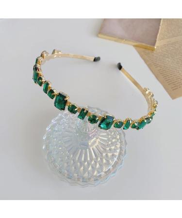 Wiwpar Green Rhinestone Headband for Women & Girls - Elastic Thin Vintage Hair Hoop Accessory - Buy Online on GoSupps.com