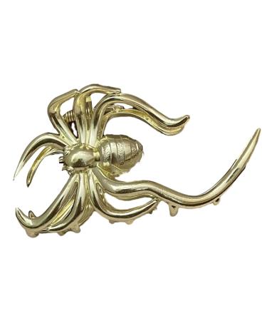 xbiez Punk Spiders Hair Clips Hair Jaw Clips Silver Spiderling Halloween Gothic Hair Styling Araneid Catch Barrettes Gold