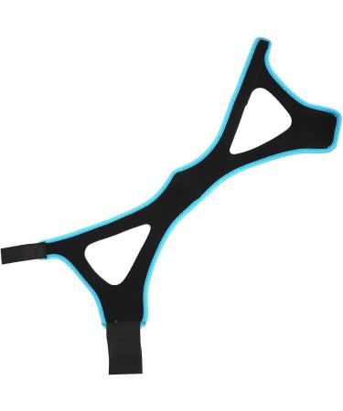 Adjustable Anti-Snoring Chin Strap - Black with Sky Blue Trim - Stop Snoring & Improve Sleep Quality - Buy Online on GoSupps.com