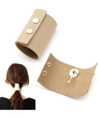1 Piece PU Leather Hair Cuff Leather Ponytail Holder Ponytail Wrap Great for Ponytail Women Girls Long Hair Black - Buy Online on GoSupps.com