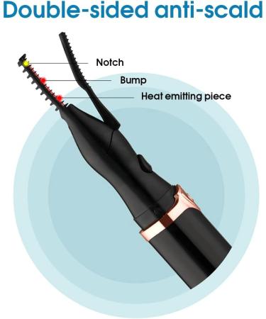 2-in-1 Electronic USB Eyelash Curler Woman 3 Temperature Mode Adjustable Heated Eyelashes Curling Tool Heating Black - Buy Online on GoSupps.com